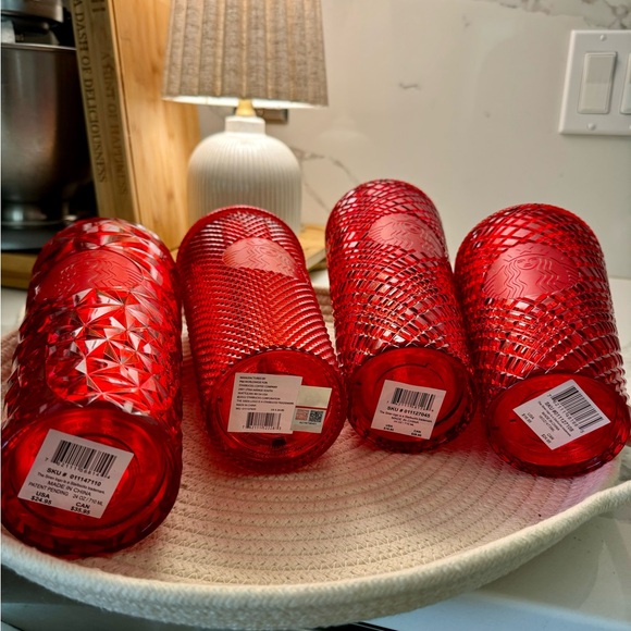 BUNDLE OF RED STARBUCKS CUPS. ALL NEW. - Picture 3 of 6